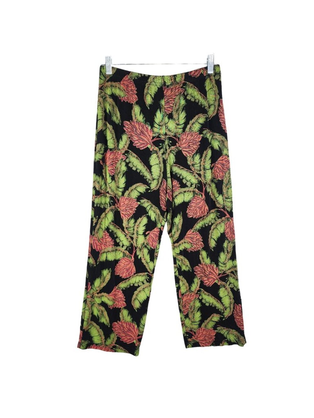 Womens Vintage Guida Romni Nicole Multicolor Tropical Print Slinky Pants XL